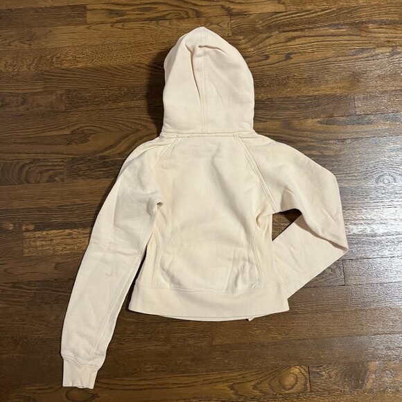 Triple Five Soul cream fitted long-sleeved hooded sweatshirt kangaroo pocket XS - Picture 7 of 9